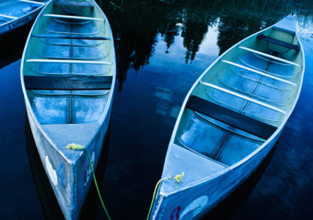 Two Canoes at dusk, Cypress Hills Park, Saskatchewan - Photo by David Innes
