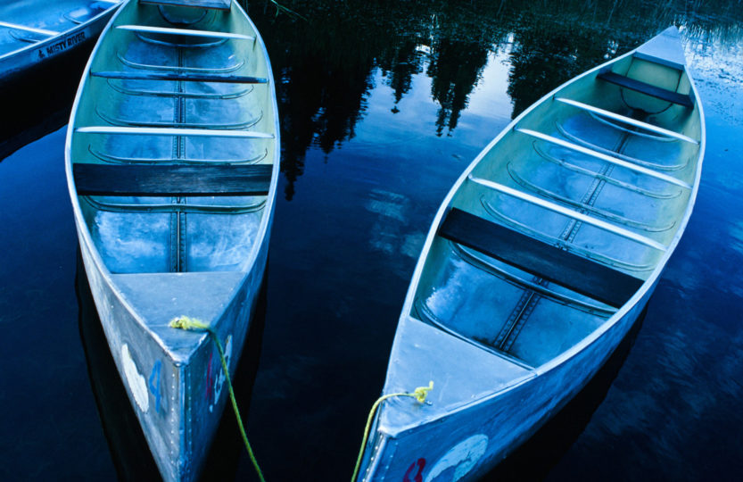 Two Canoes at dusk, Cypress Hills Park, Saskatchewan - Photo by David Innes